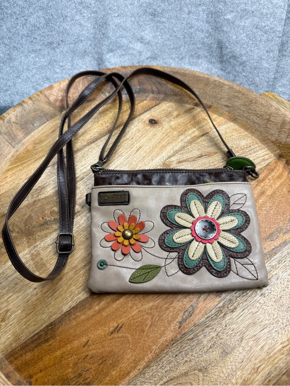 Floral Crossbody Chala Boho Appliqué Mini Bag